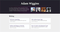 Desktop Screenshot of about.adamwiggins.com